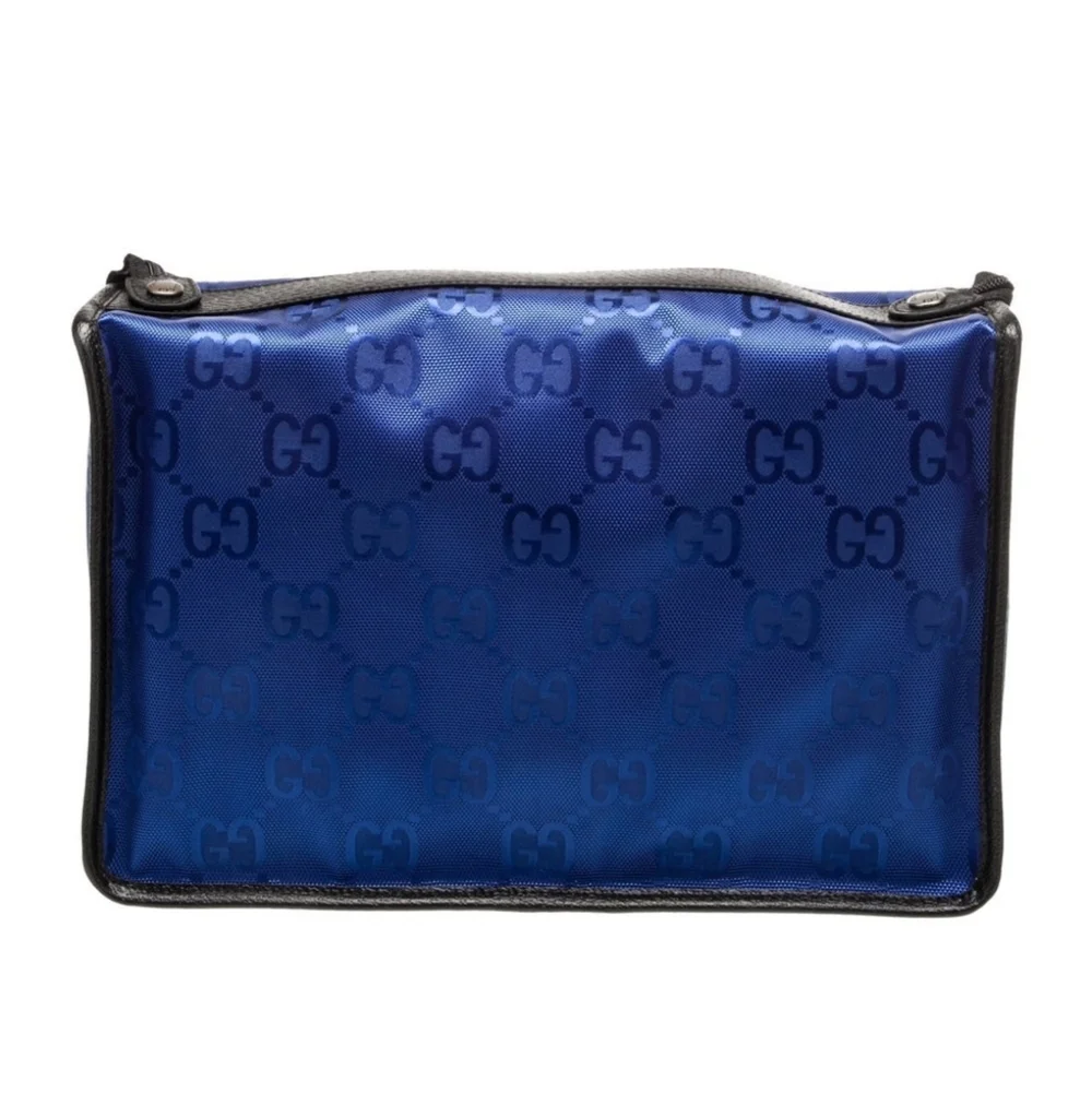 Authentic Gucci Royal Blue Travel Bag with GG Monogram Design